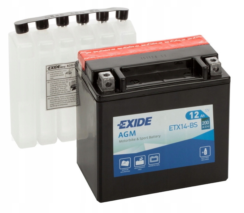 

Exide Bike 12V 12Ah 200A YTX14-BS ETX14-BS