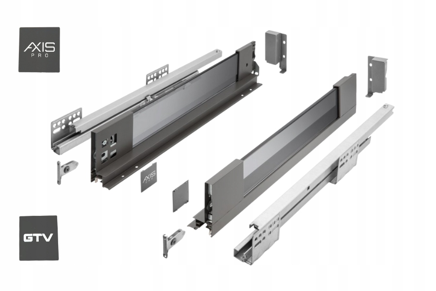 Šuplík Gtv Axis Pro Glass L550 H86 Nízká Skleněná Strana 40 Kg S Tlumením Dovírání