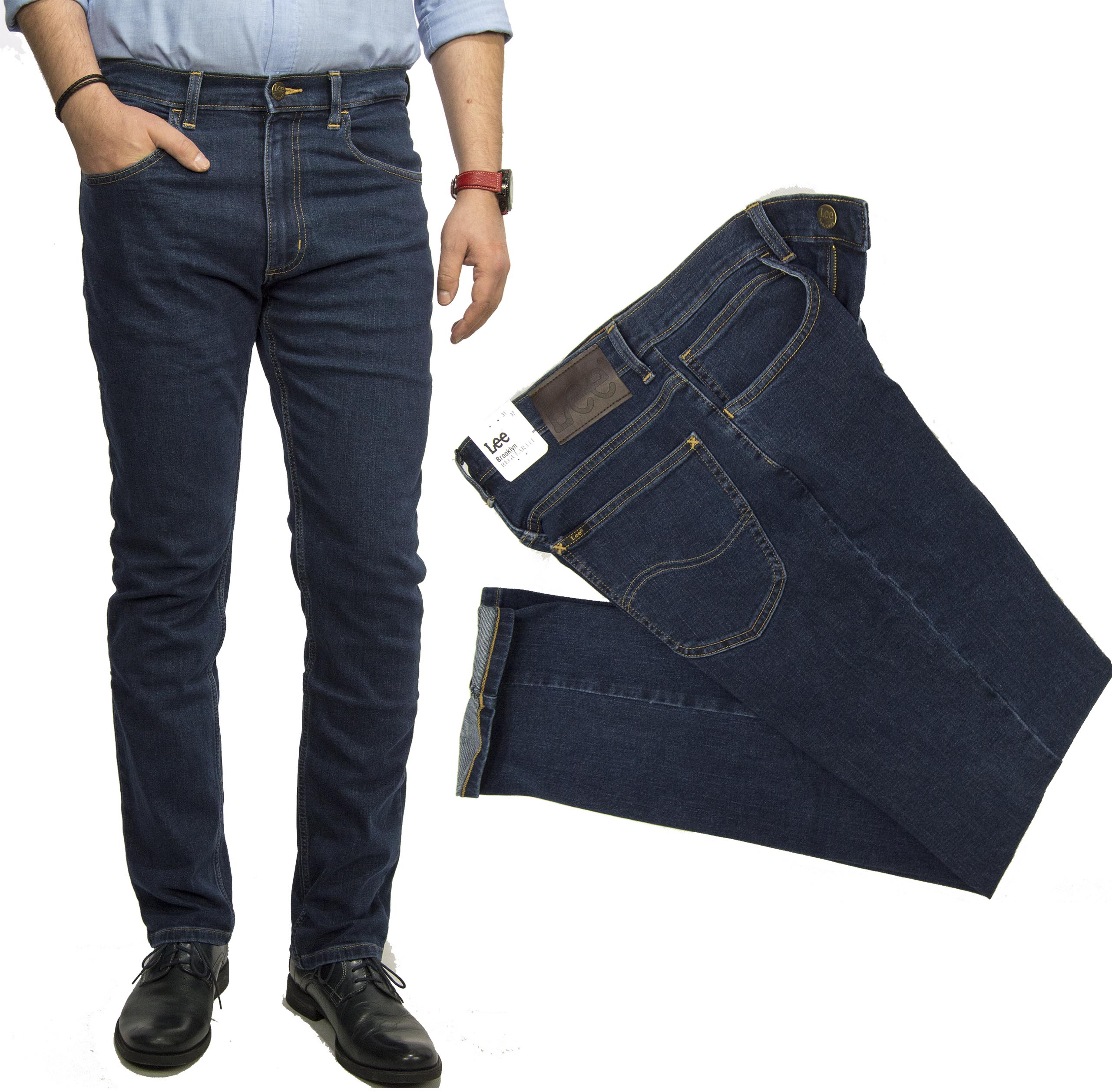 

Lee Brooklyn Regular Dark spodnie jeansy W42 L34