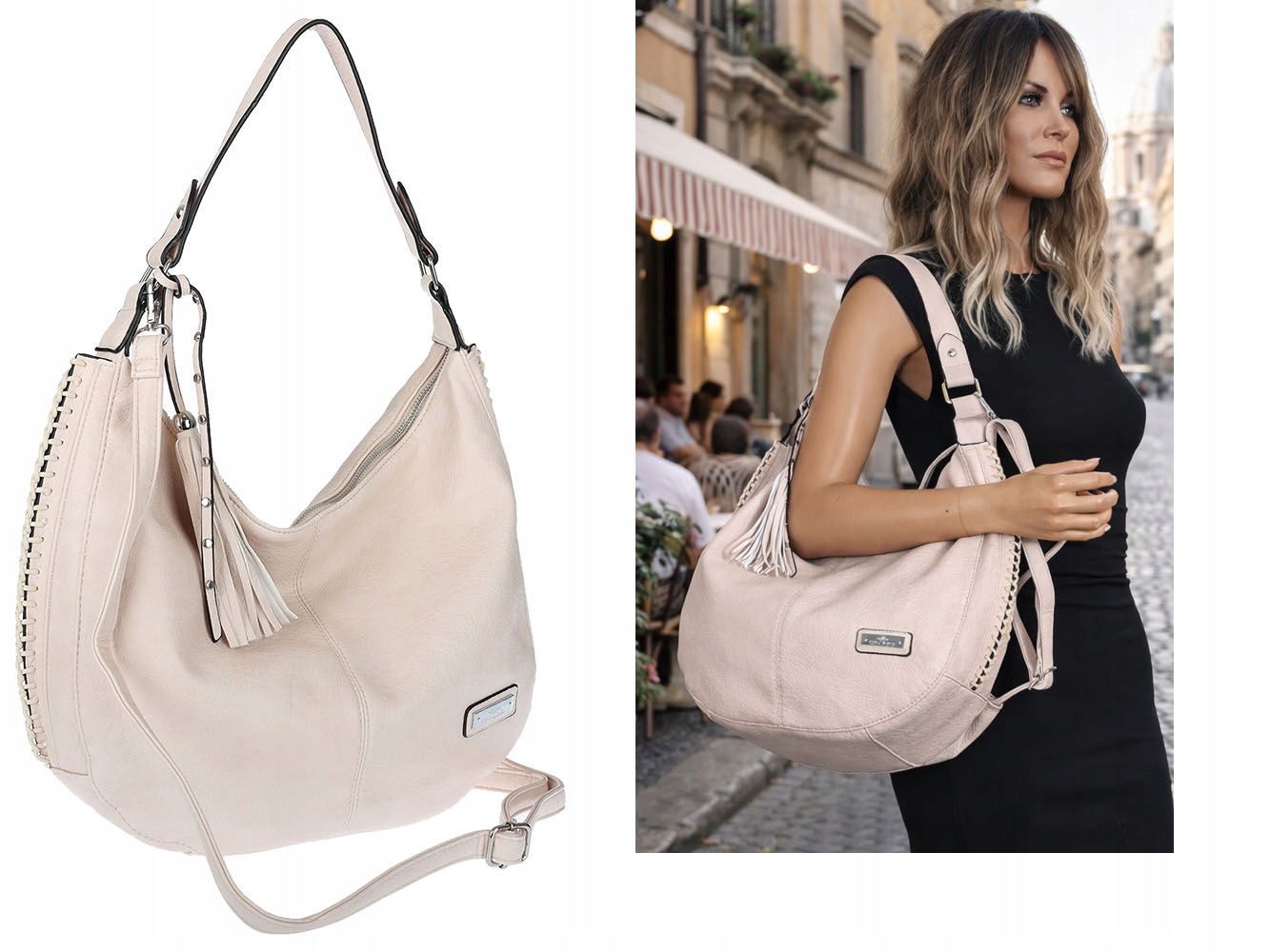 Dámská kabelka Přes Rameno Taška Shopper Módní Taška přes rameno CH2214 Béžová