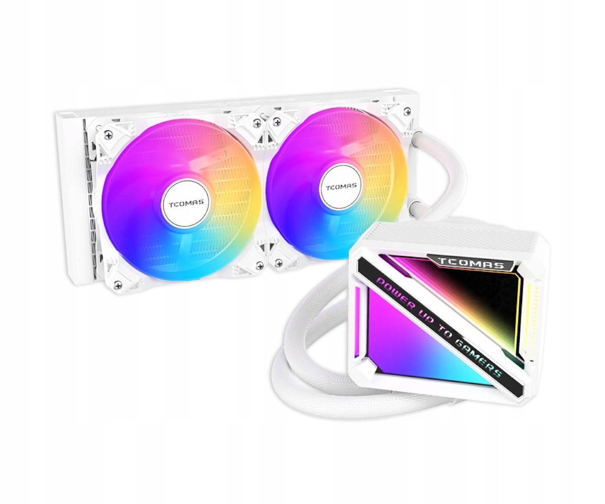 Chłodzenie wodne Aio Tcomas LE200 240 Argb 2x120mm 2500RPM Intel Amd Białe