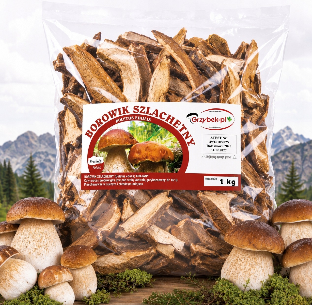 Horský Borůvek 1kg Hrubě Krajany Sběr 2025 Pl Atest sušené houby
