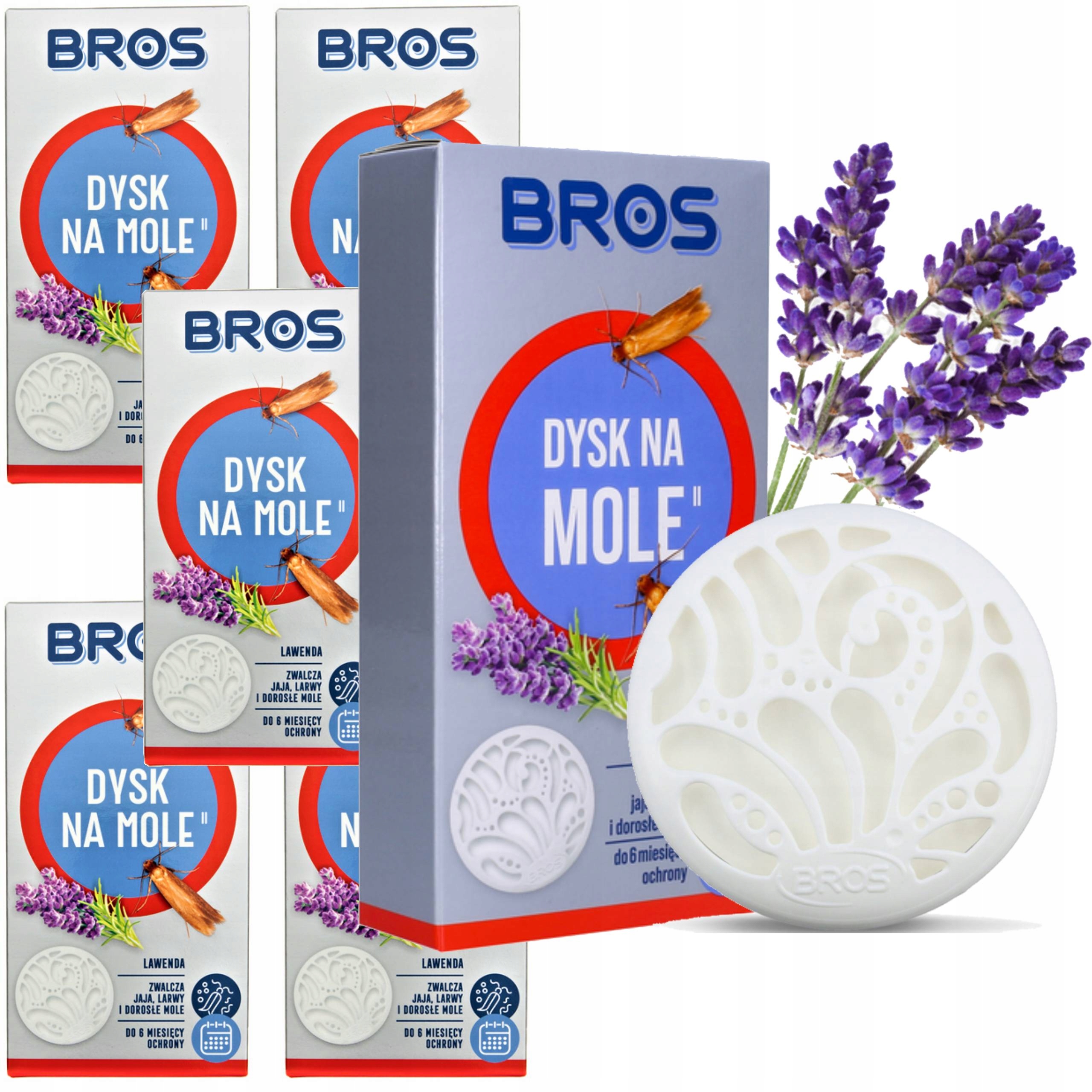 

Bros Dysk Zapach Na Mole Odzieżowe Lawenda x6