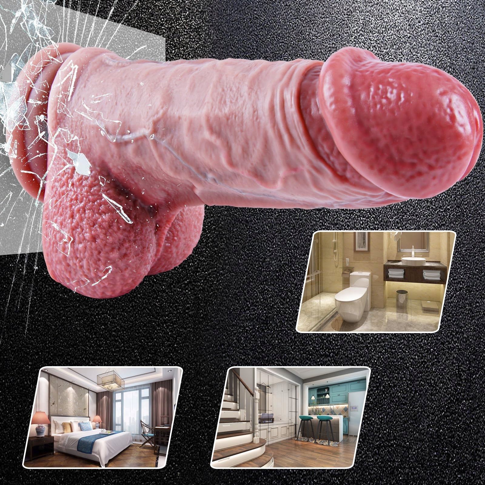 XXL RIESIGER DILDO Silikonowy Realistyczny Z Przyssawką Dla Doświadczonych — miniatura 3