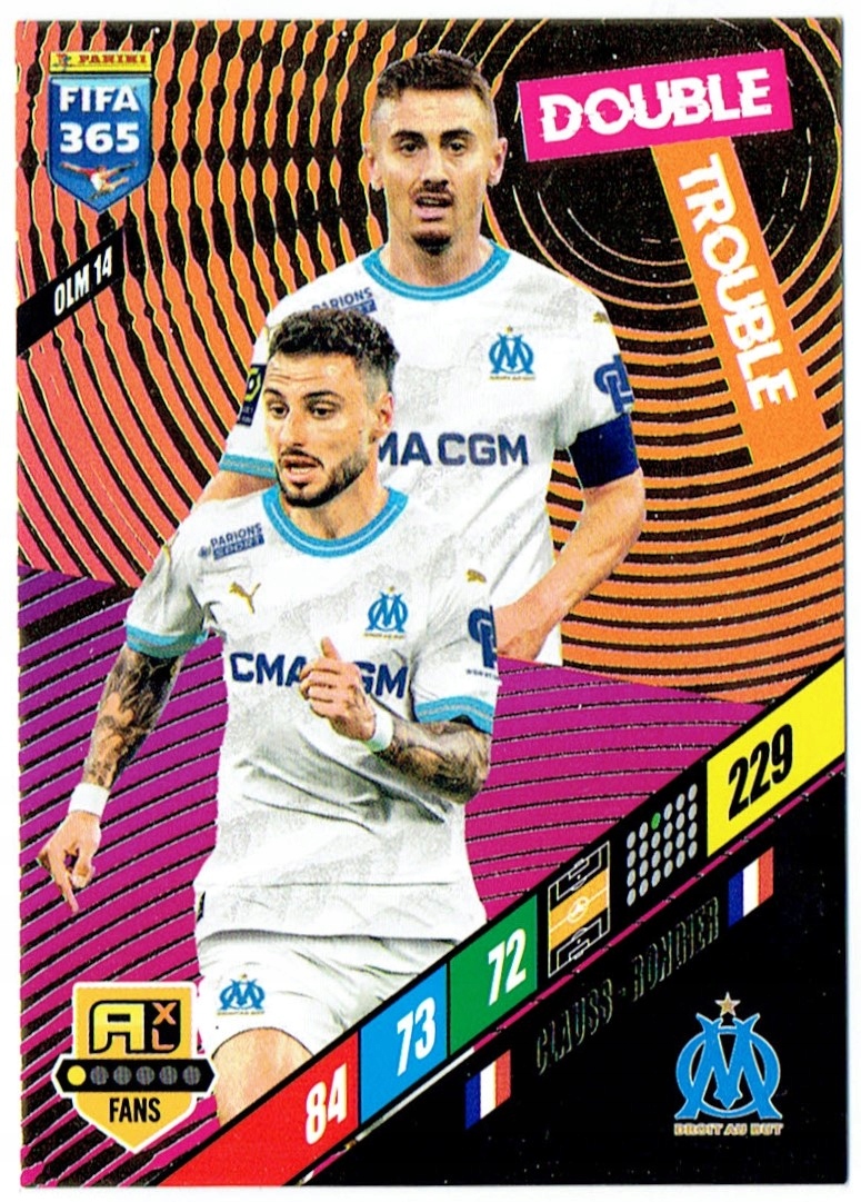 Panini Fifa 365 2024 Karta Double Trouble Marsylia OLM14 Clauss-Rongier