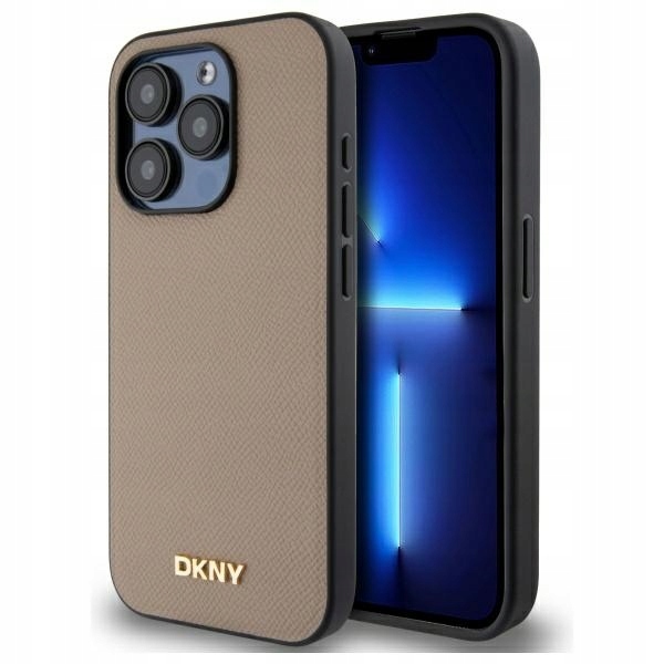 Dkny DKHMP15LPGHLME tvrdý kryt pro iPhone 15 Pro 6,1" béžový/béžový s texturou Grained Met