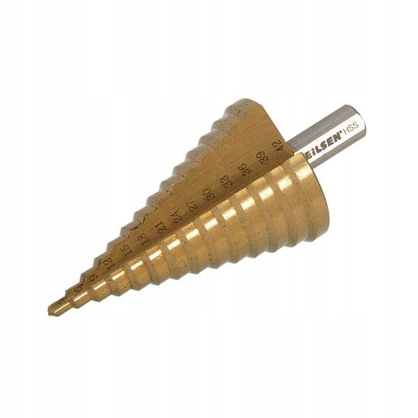 WIERTŁO STOŻKOWE STOPNIOWE HS TYTAN 4-42mm WIERTŁA Zastosowanie do blach do metalu