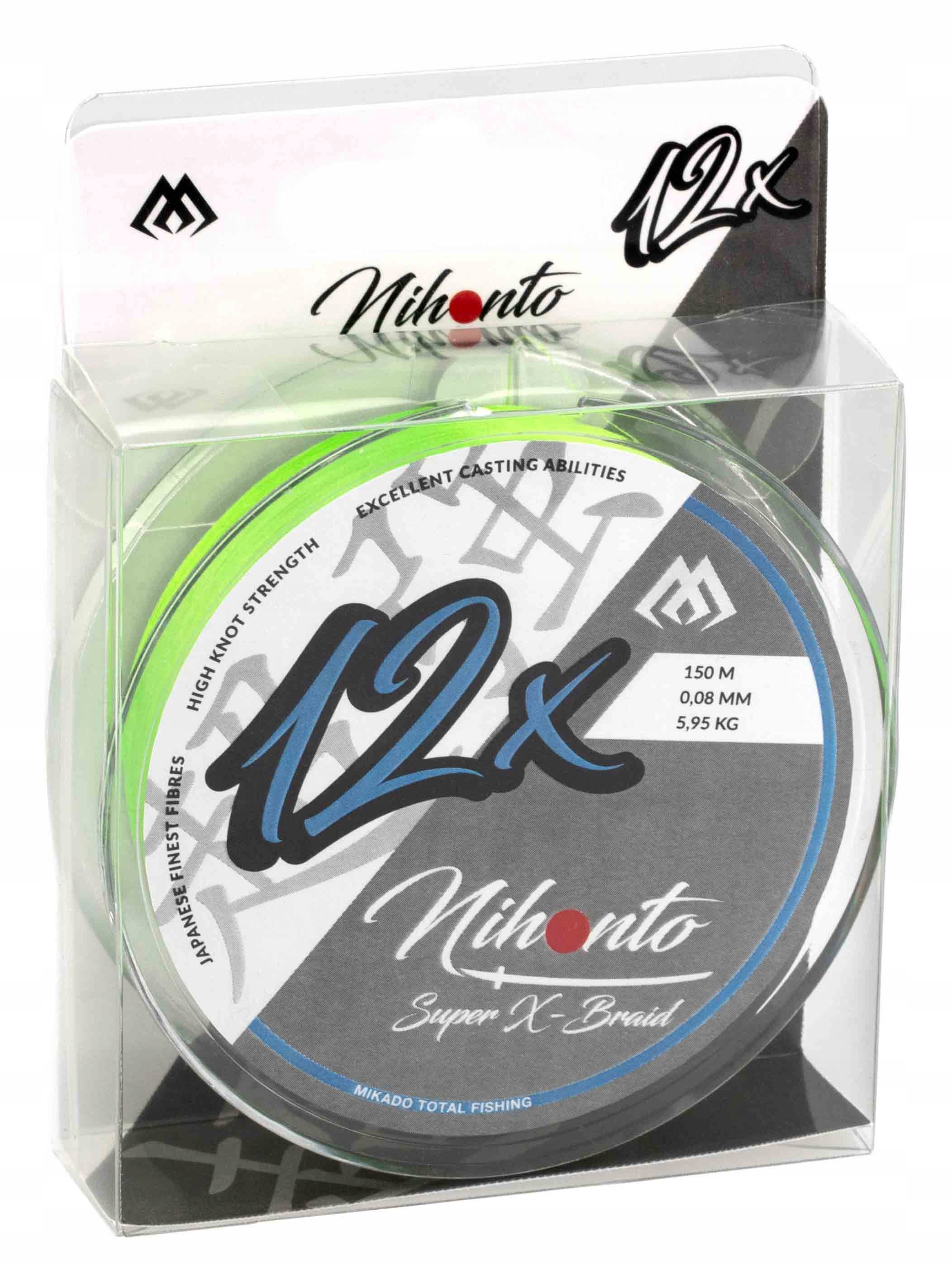 Plecionka Nihonto X-braid 0.12mm Fluo