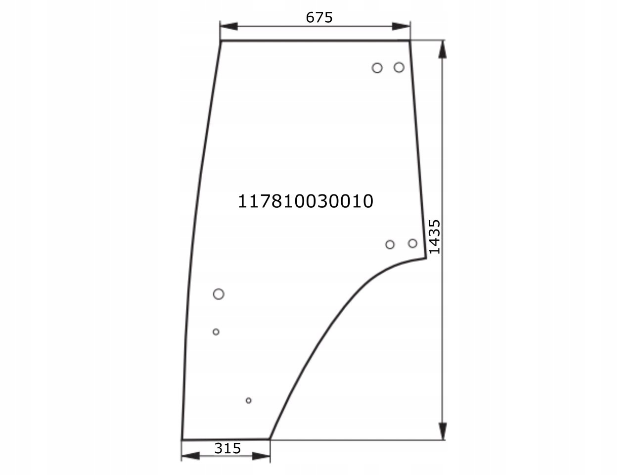 SZYBA DRZWI LEWE FENDT FARMER FAVORIT 117810030010