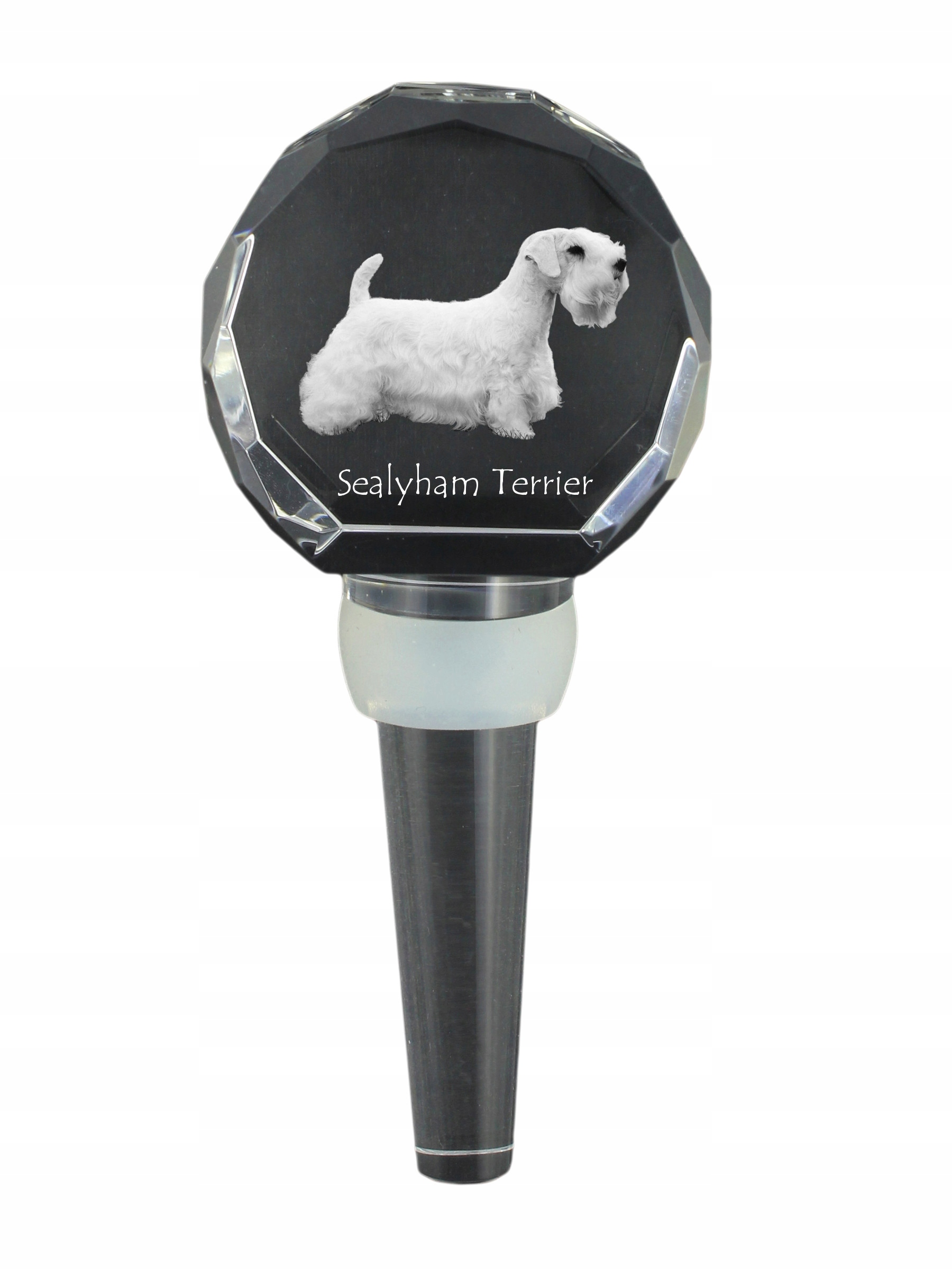 Sealyham Terrier zátka na láhev s fotografií, zátka na víno se psem