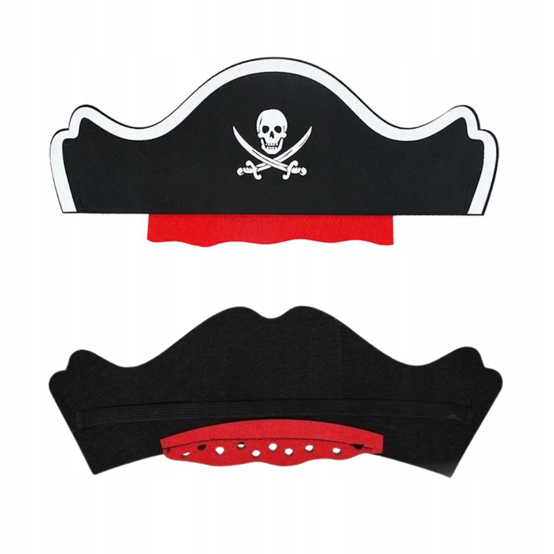 CZAPKA PIRATA PIRACKA OPASKA Z GUMKĄ CZASZKA CZARNA KARNAWAŁ HALLOWEEN