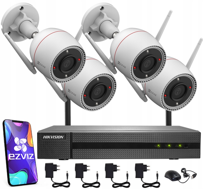 Sada na monitorovanie WiFi 4 kamier 4Mpx Aplikácia Siréna Detekcia Aplikácia