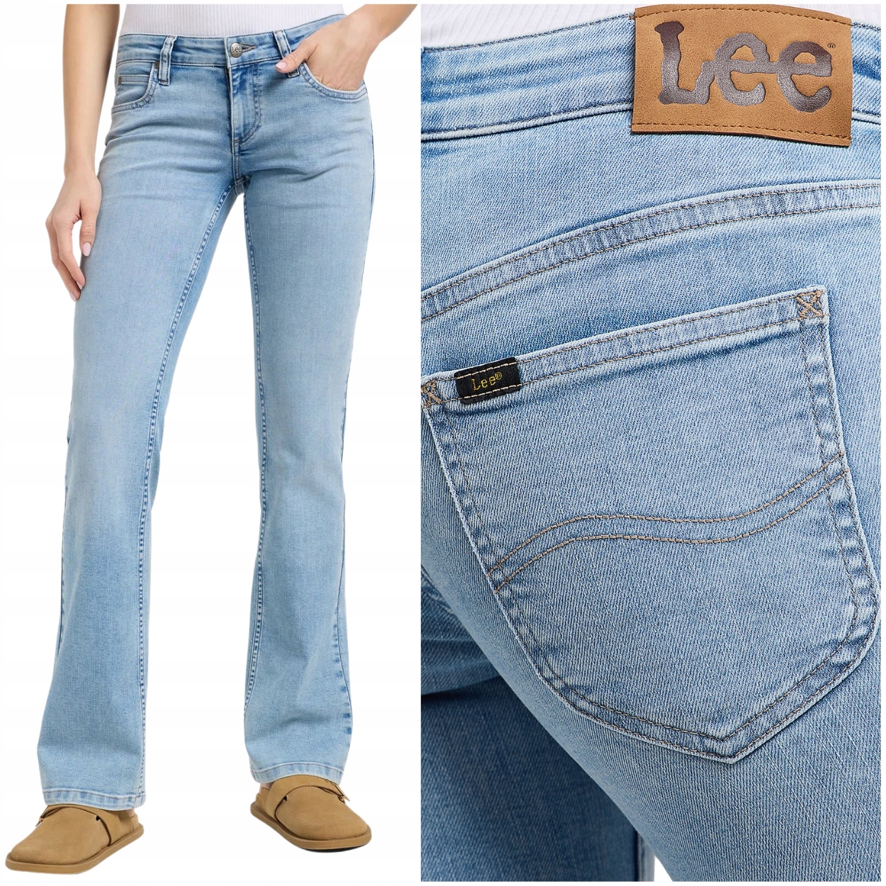 Lee Jessica Light Azul rozšiřitelné spodní dámské džínové kalhoty W33 L33