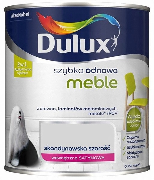 

Dulux Farba Do Mebli Skandynawska Szarość 0,75L