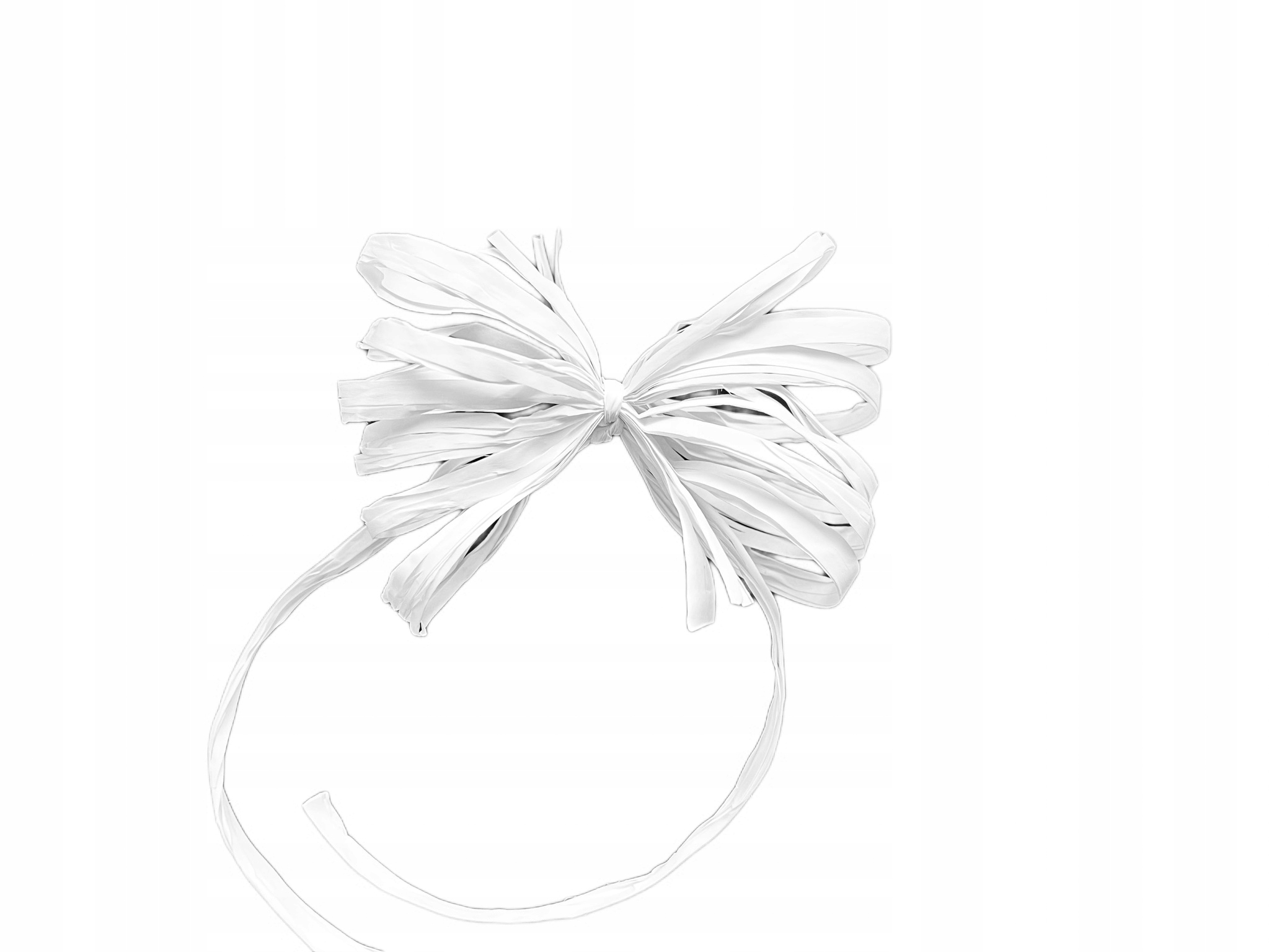 mašlička dárková mašle s stužkou Rafia Bílá