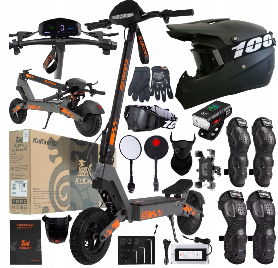 KuKirin G2 Elektrické vozidlo 800W 48V 15Ah 45KM/H 55KM 10" +9 Dárků Pl