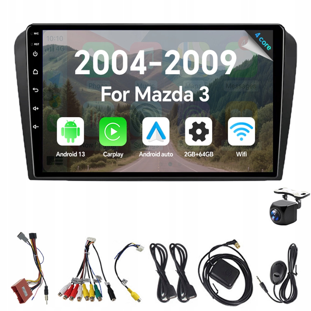 2Din Android 13 autorádio pro Mazda 3 Mazda3 2004-2009 Carplay Gps Rds