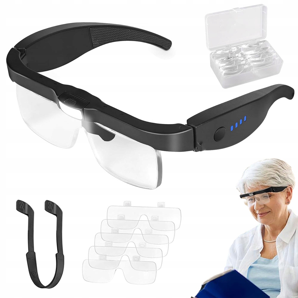 Lupa Připevněná Na Hlavě 5 Led Sklíček, Osvětlení Pro Manikúru