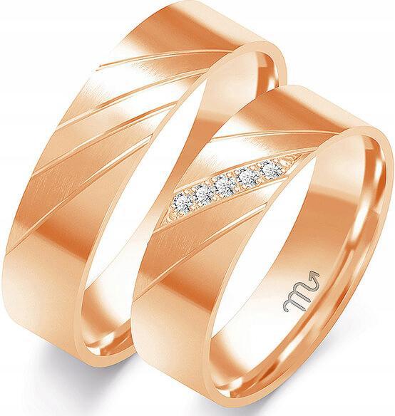 Růžové zlato snubní prsten svatba 585 velikost 20 21 22 elegantní pod gravírování 14k