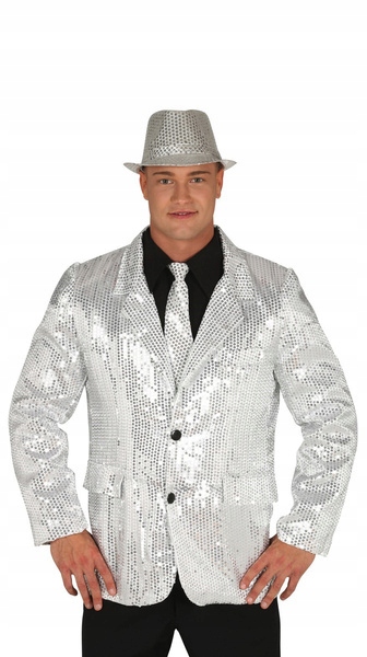 Sako Flitrové Stříbrné Disco Karneval M