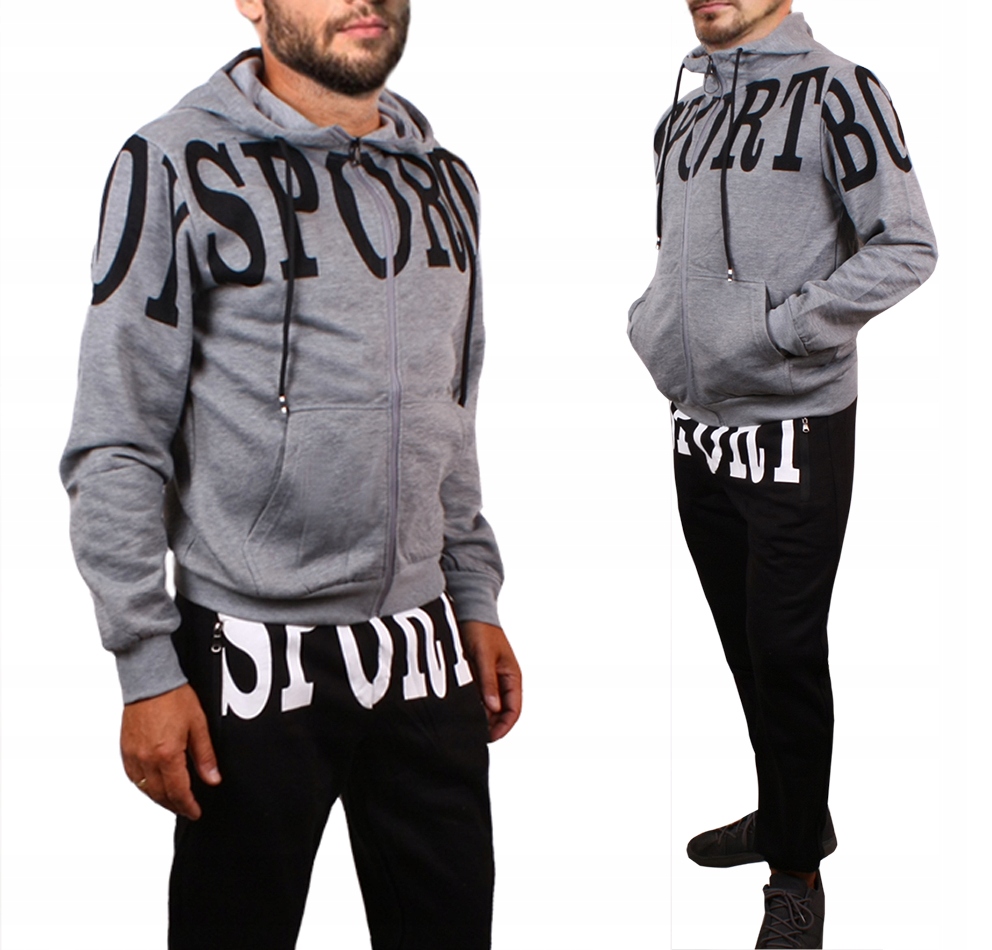 

Dres męski Ocieplany bluza Kaptur 1039 szary XXL