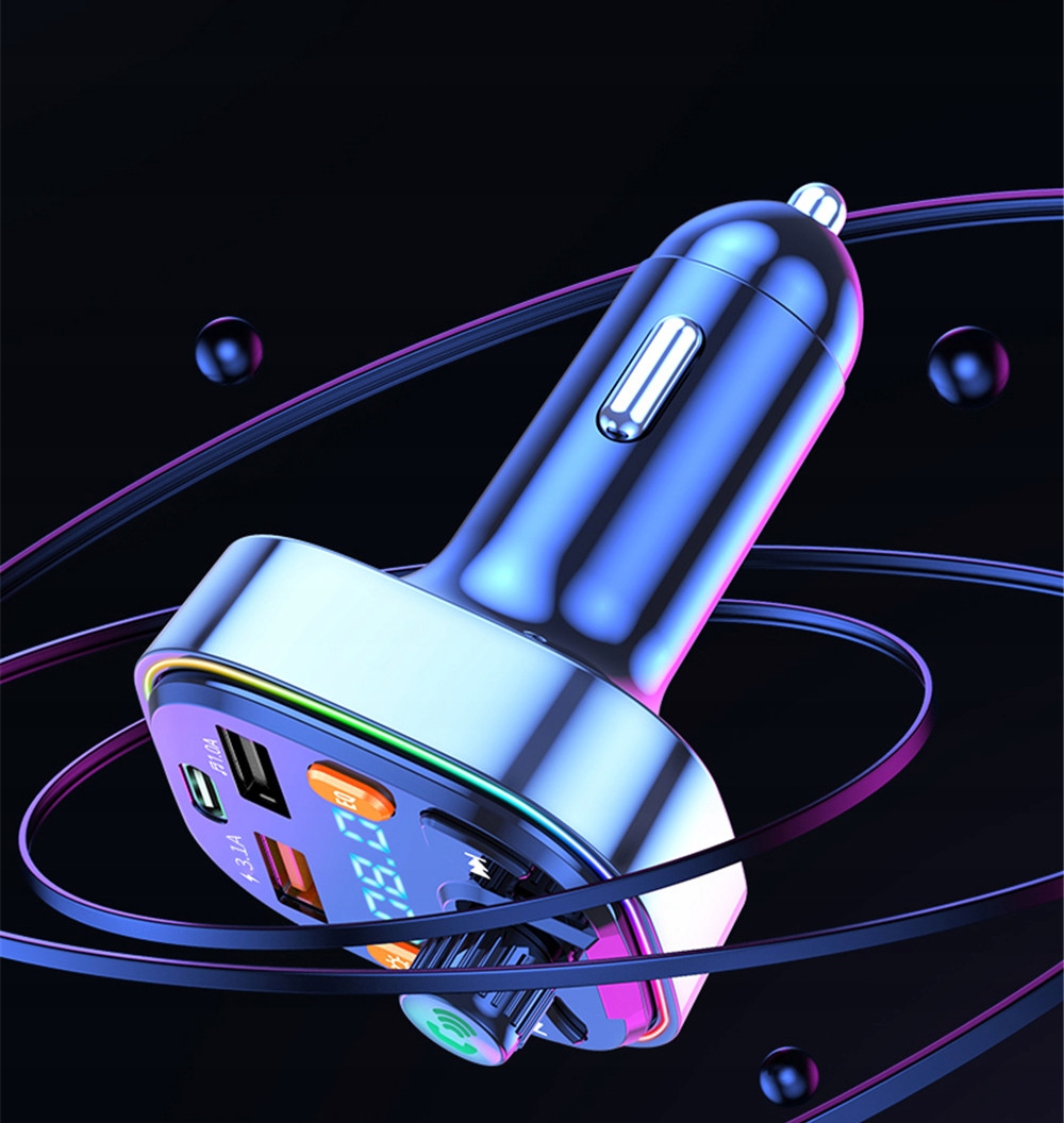 TRANSMITER FM BLUETOOTH LED RGB MP3 SD BT SZYBKA ŁADOWARKA PD 2xUSB QC 3.0 Informacje o bezpieczeństwie CE