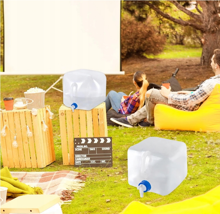 Składany, szczelny kanister, pojemnik na wodę z uchwytem, 2 szt. 20 L, Pojemność 15,5-20 l