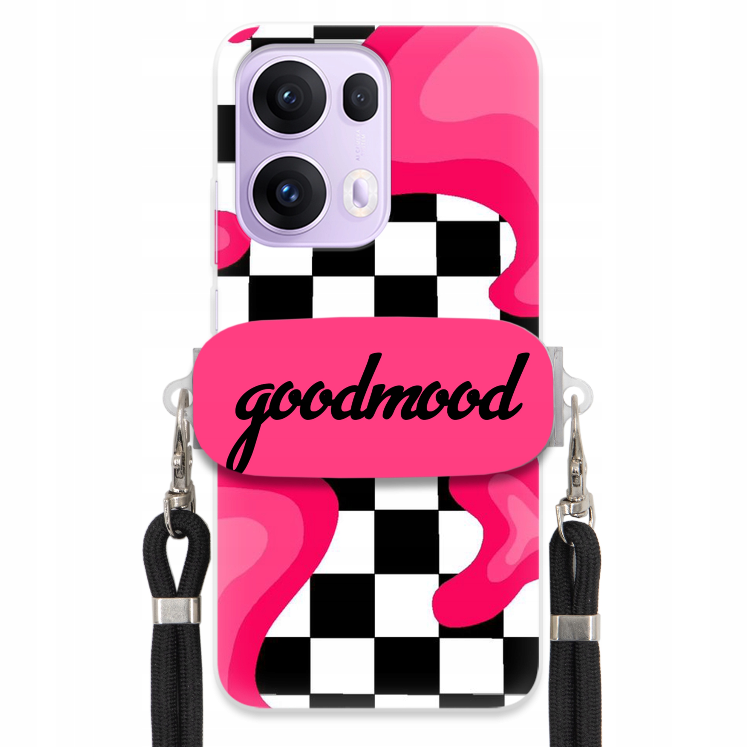 Pouzdro Pro Oppo Reno 13 Pro 5G Set Case Držák Na Vodítko Černá For Teen Splash