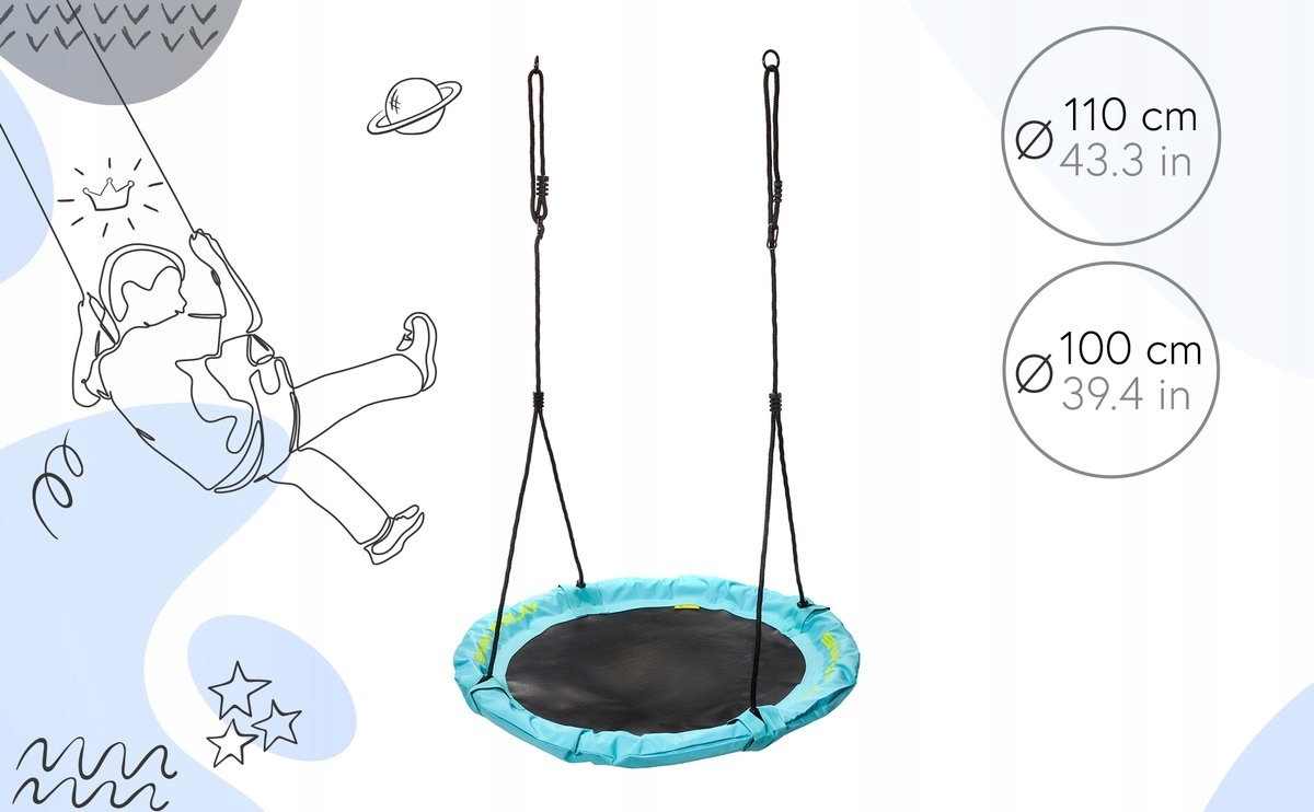 Huśtawka Ogrodowa Bocianie Gniazdo 110 cm METEOR Maks. obciążenie 150 kg