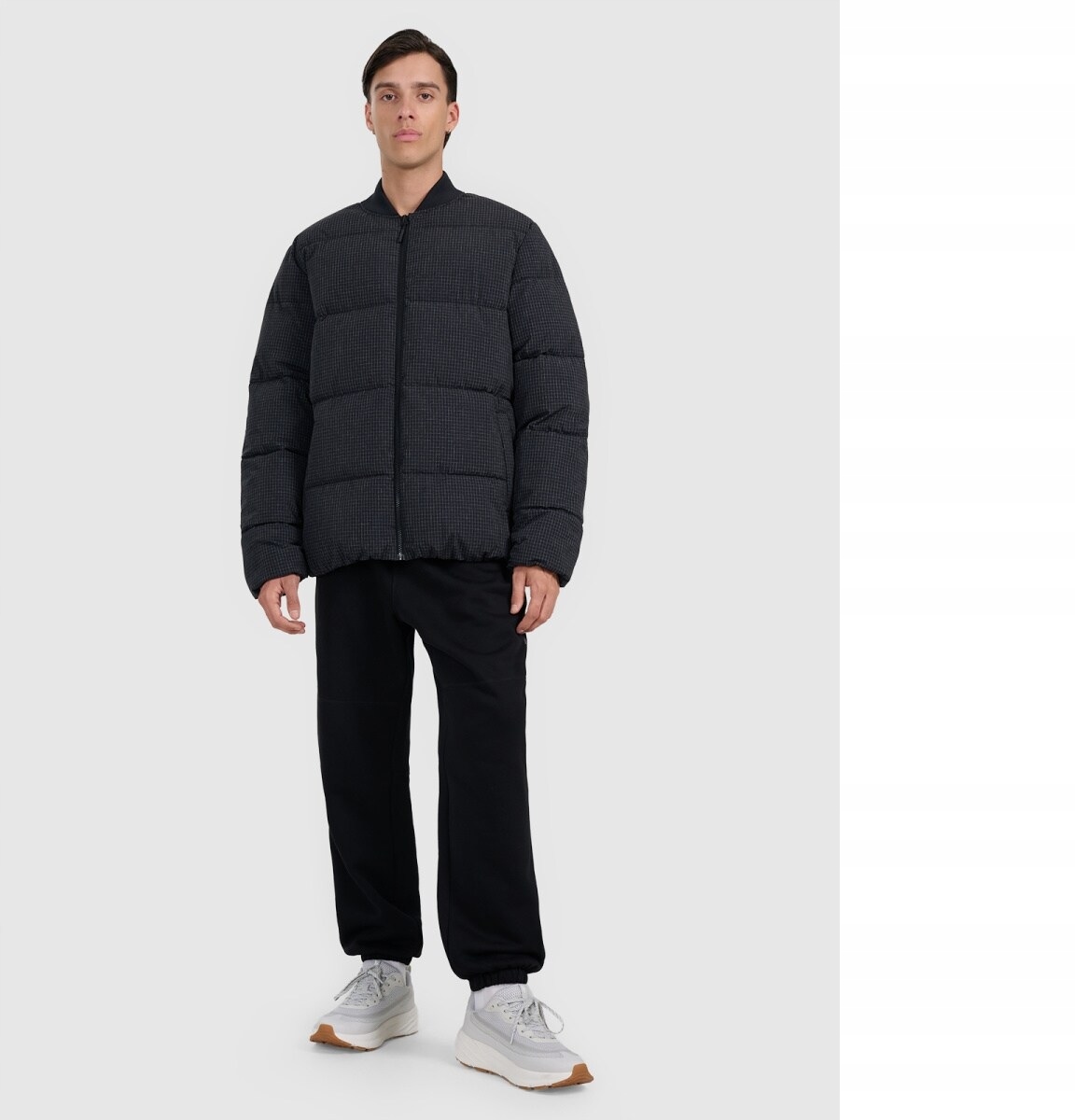 Pánská Péřová Bunda M0709 Hluboká Černá Velikost M