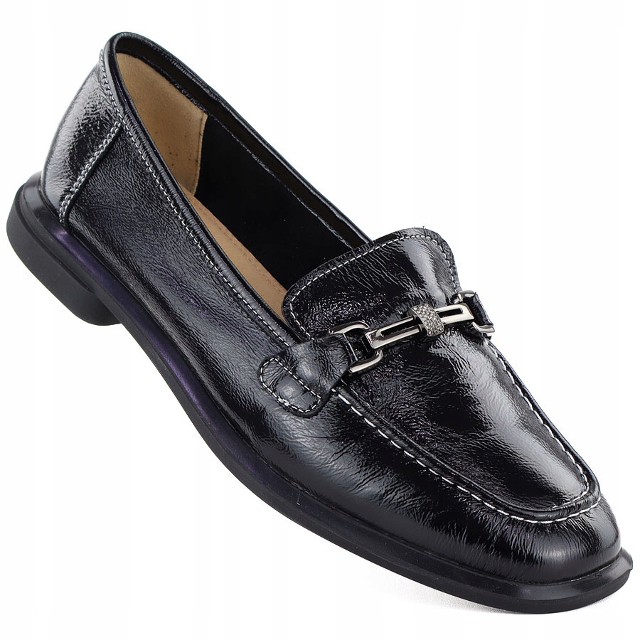 Dámské klasické kožené polobotky černé Vinceza 86429 37