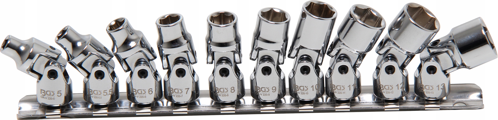 Kĺbové nástavce, 1/4", 5-13 mm, 10 ks