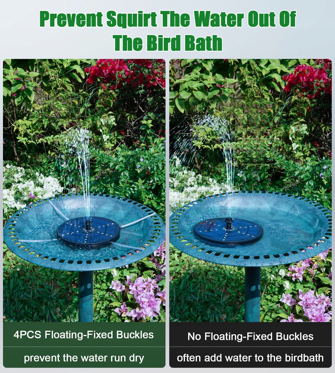 SZMP 4W Solar Fountain 30 LED for Garden Pond, 8 Nozzles, 4000mAh Battery — miniatura 5