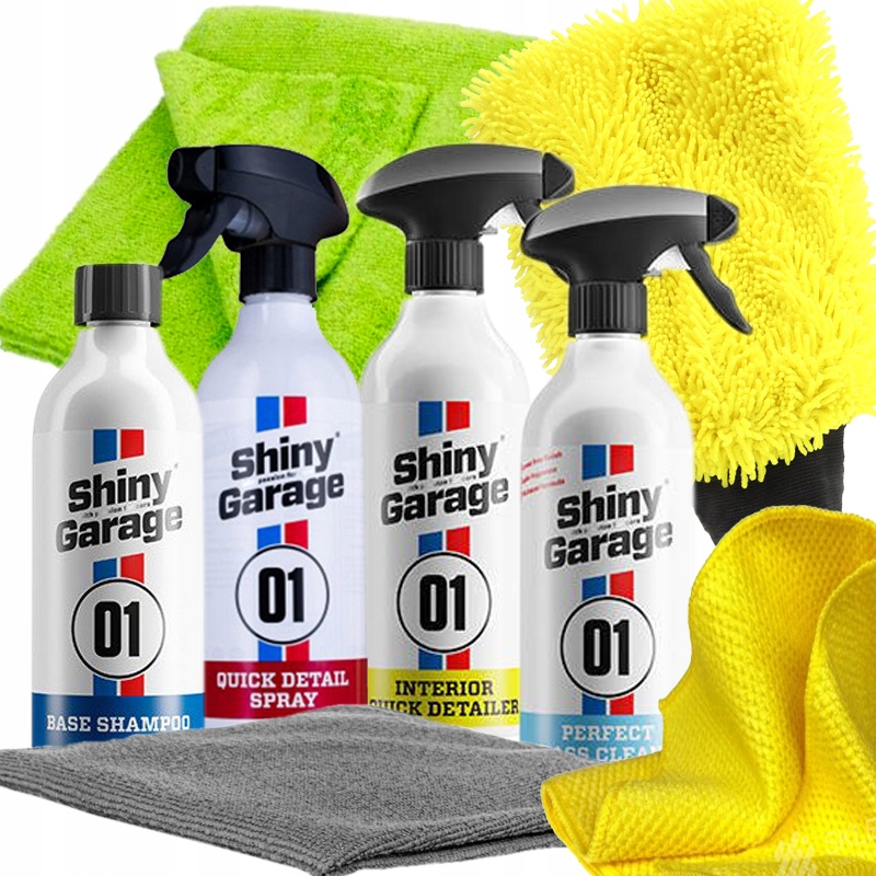 SHINY GARAGE zestaw do pielęgnacji auta SG 4x500ml