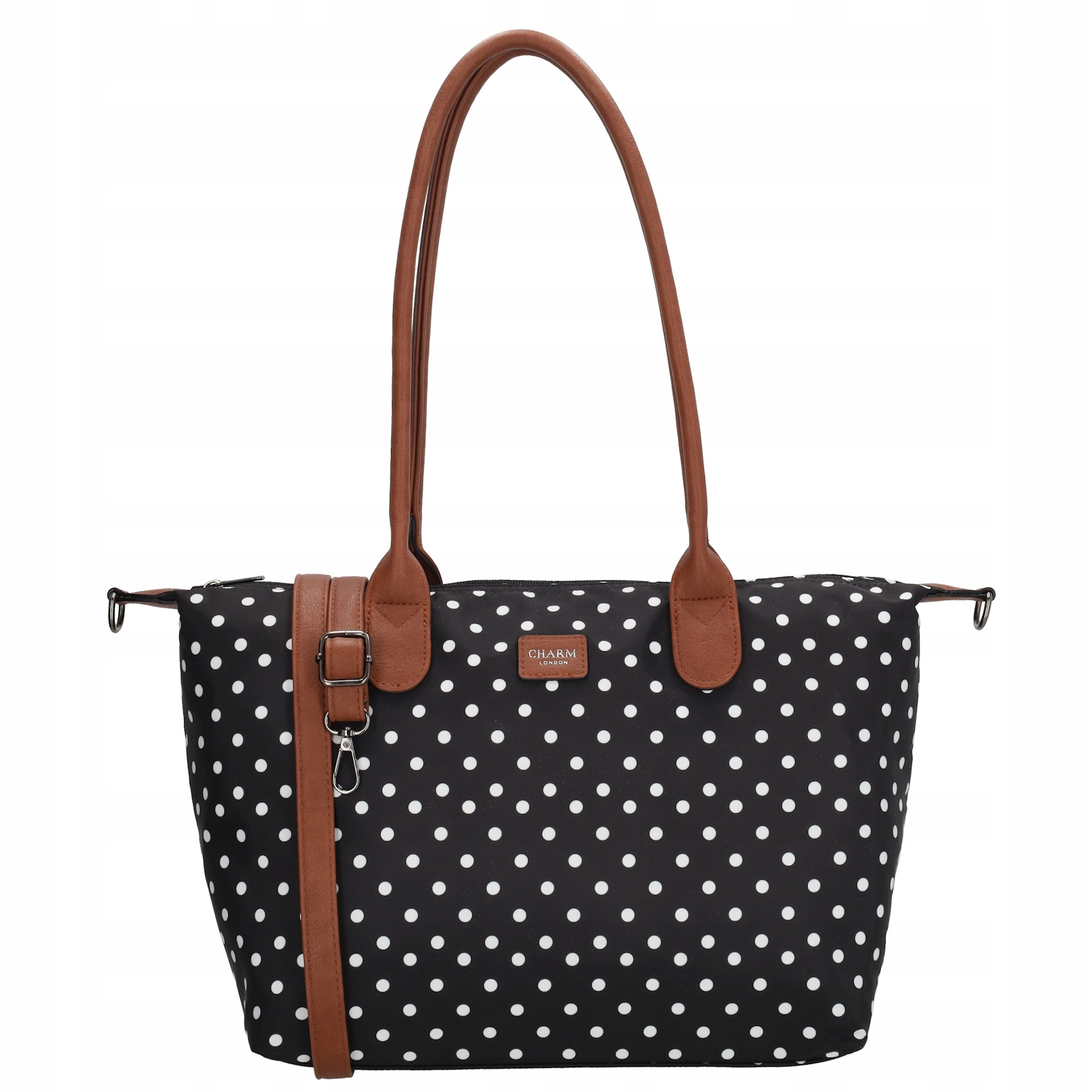 Shopper kabelka Charm London Buckingham 15,5L černá s puntíky