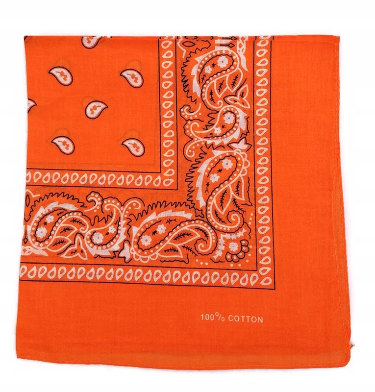 Chusta bawełniana bandamka dzieci dorośli pomarańc