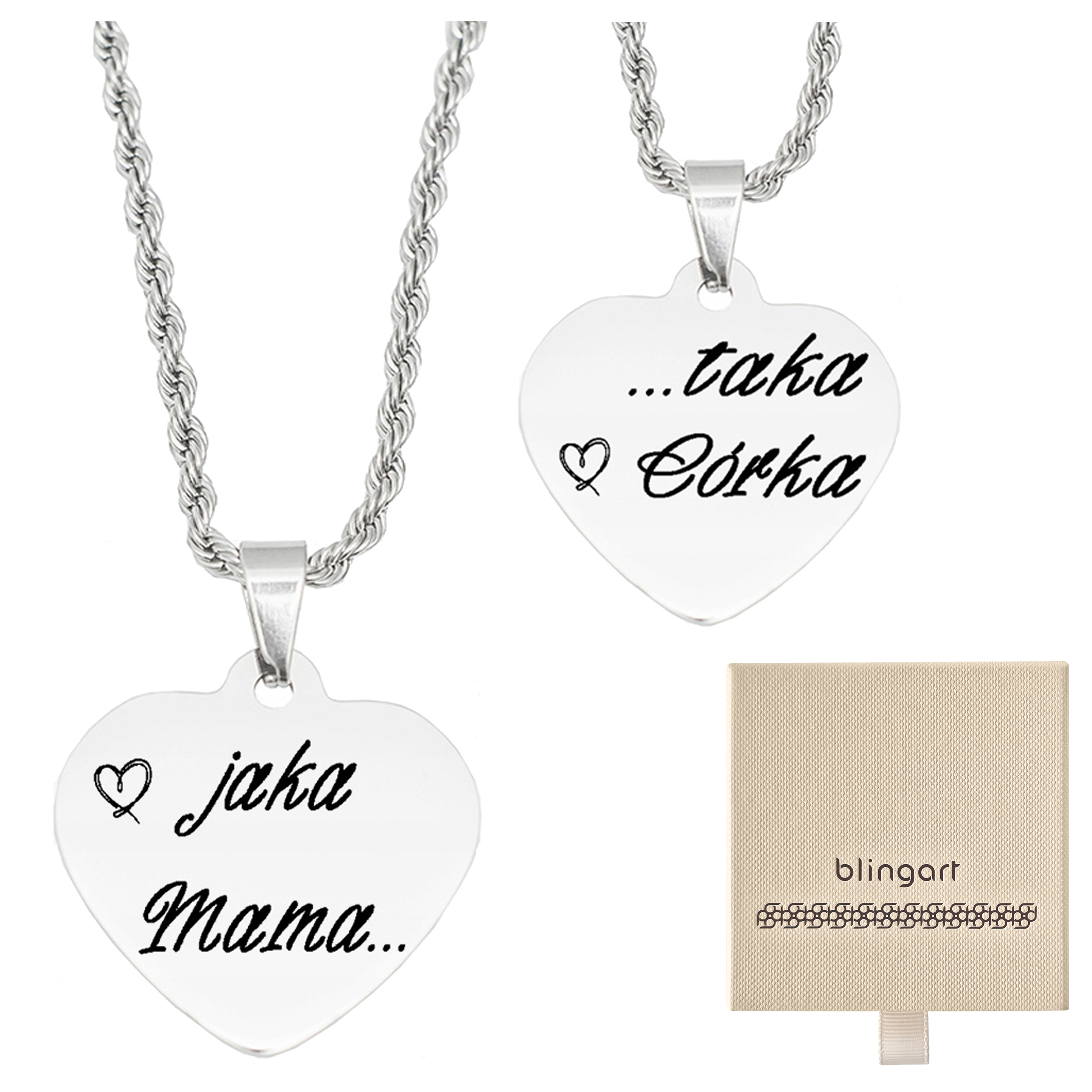Náhrdelníky Mama Dcera sada srdce jméno dárek na Svátek Matek