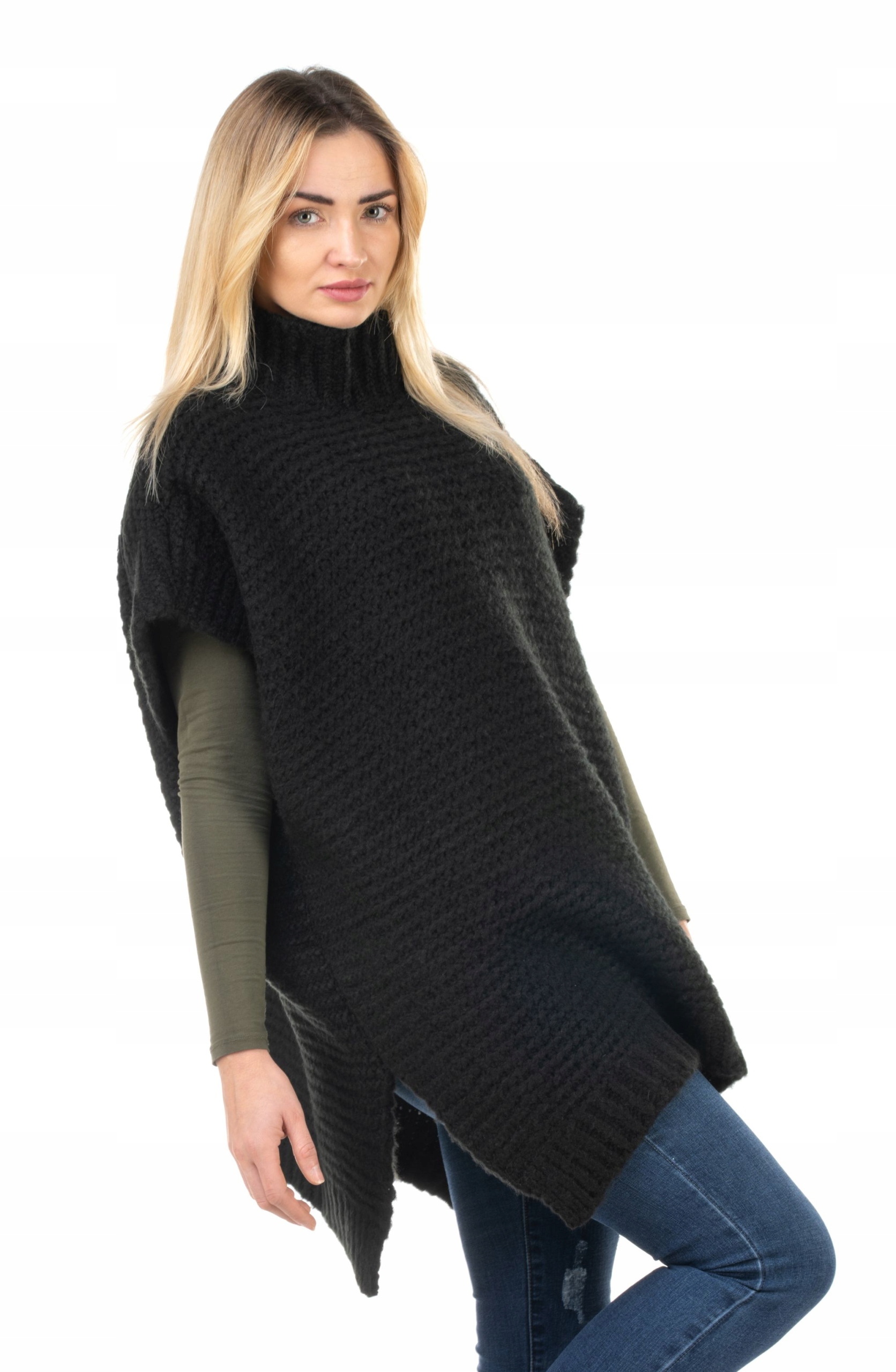 PASMANTEX MANTUA PONCHO SWETER NARZYTKA KASZMIR WEŁNA Marka bez marki