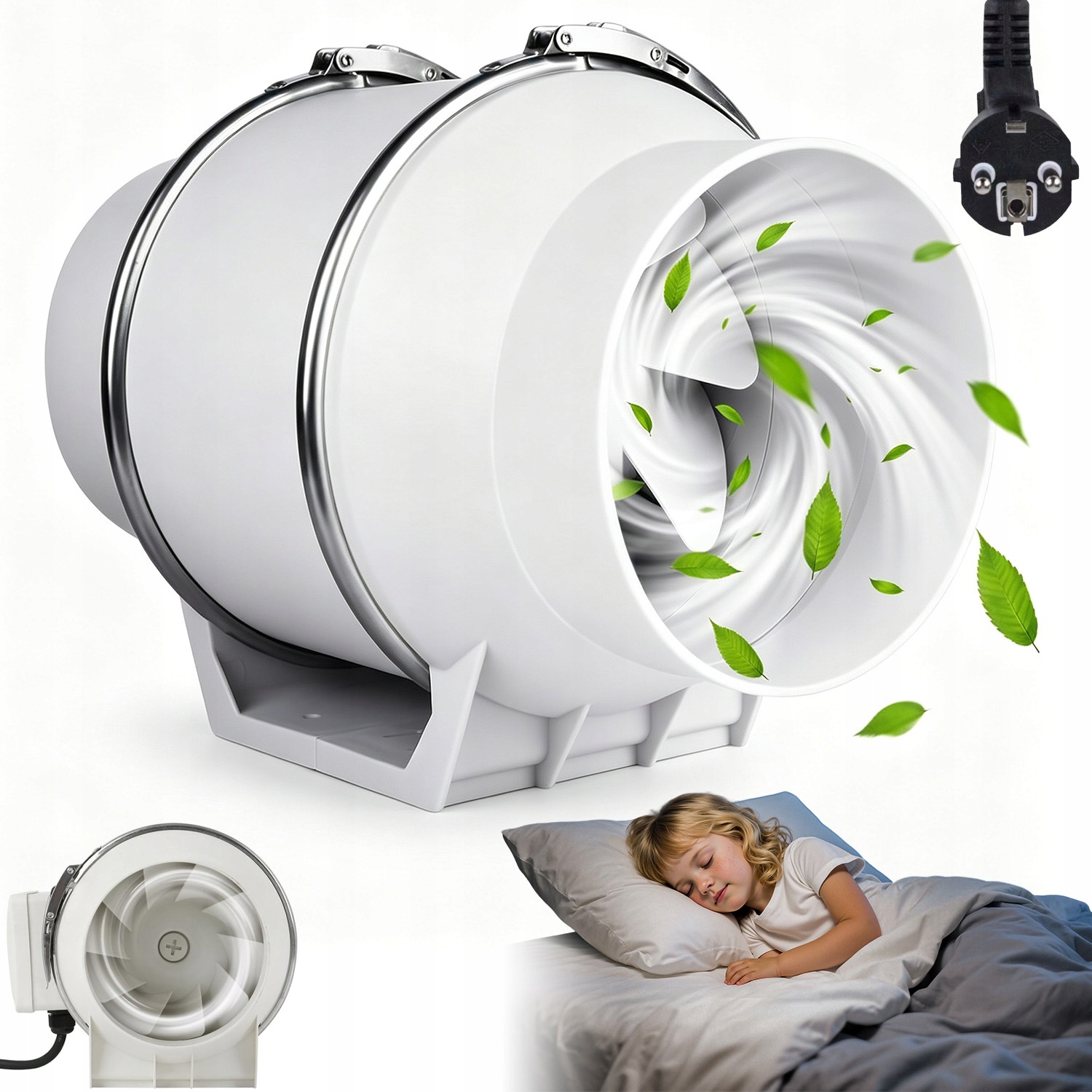 Kanálový Ventilátor 310 m3/h Odtahový Domácí Koupelnový Výkonný Tichý 30 dB