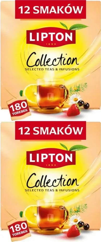 Zestaw herbat w kopertach Lipton Variety Pack, 12 smaków, 180 sztuk x2