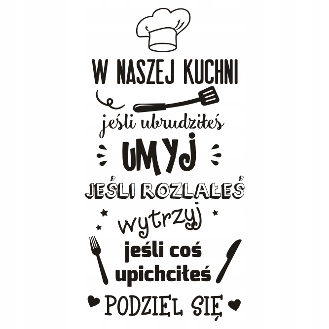 

Napis na ścianę naklejka W naszej kuchni 275