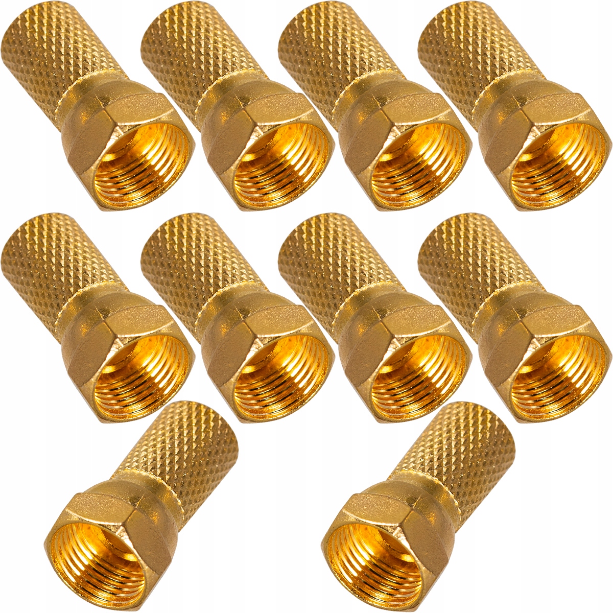 

Wtyk F Cu Gold Złoty Na Kabel 7,0 mm 10 Sztuk