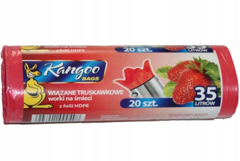 

Worki na śmieci wiązane zapach truskawki 35l /20sz