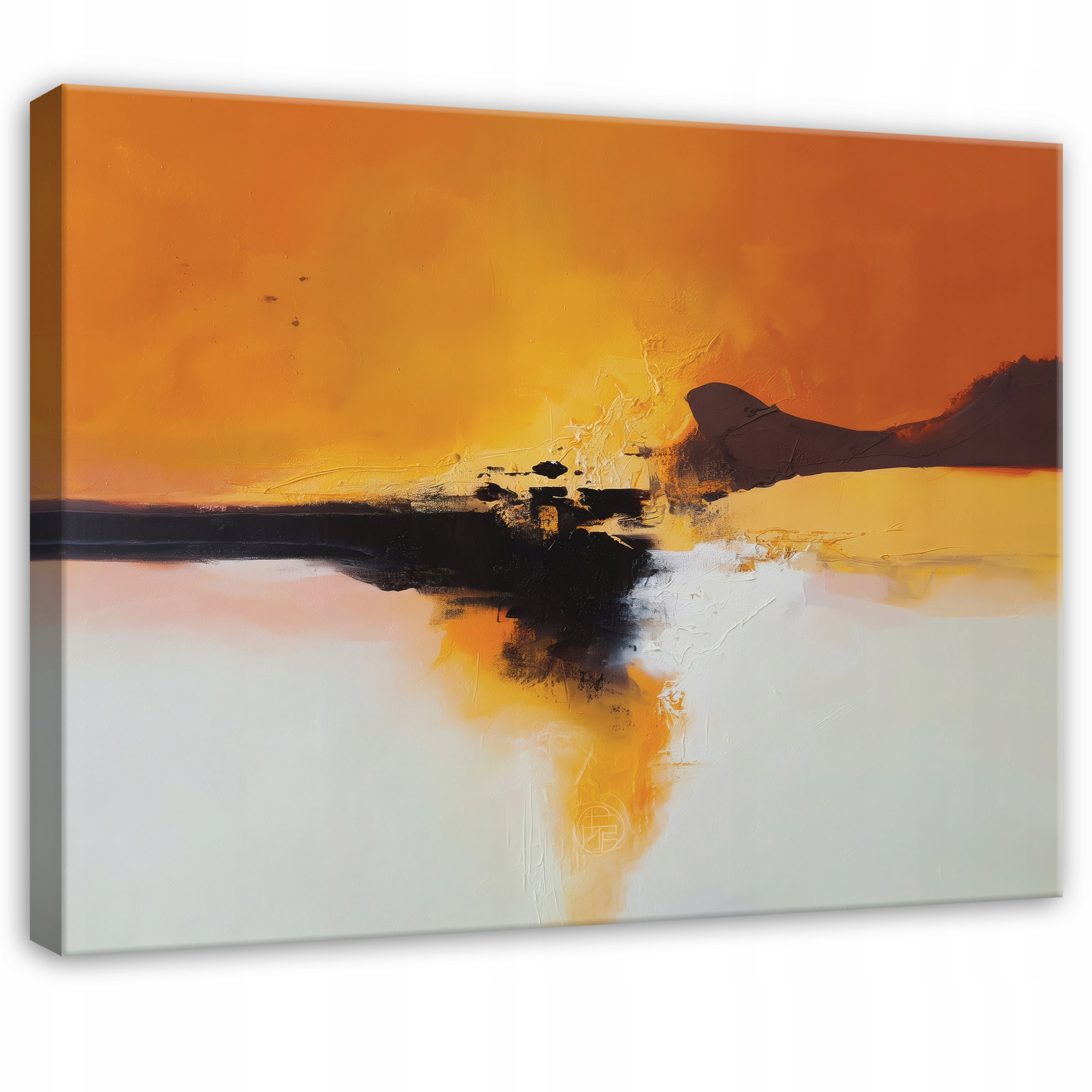 Obraz Oranžový Bílý Abstrakce Do Předsíně Kanceláře Moderní 100x70