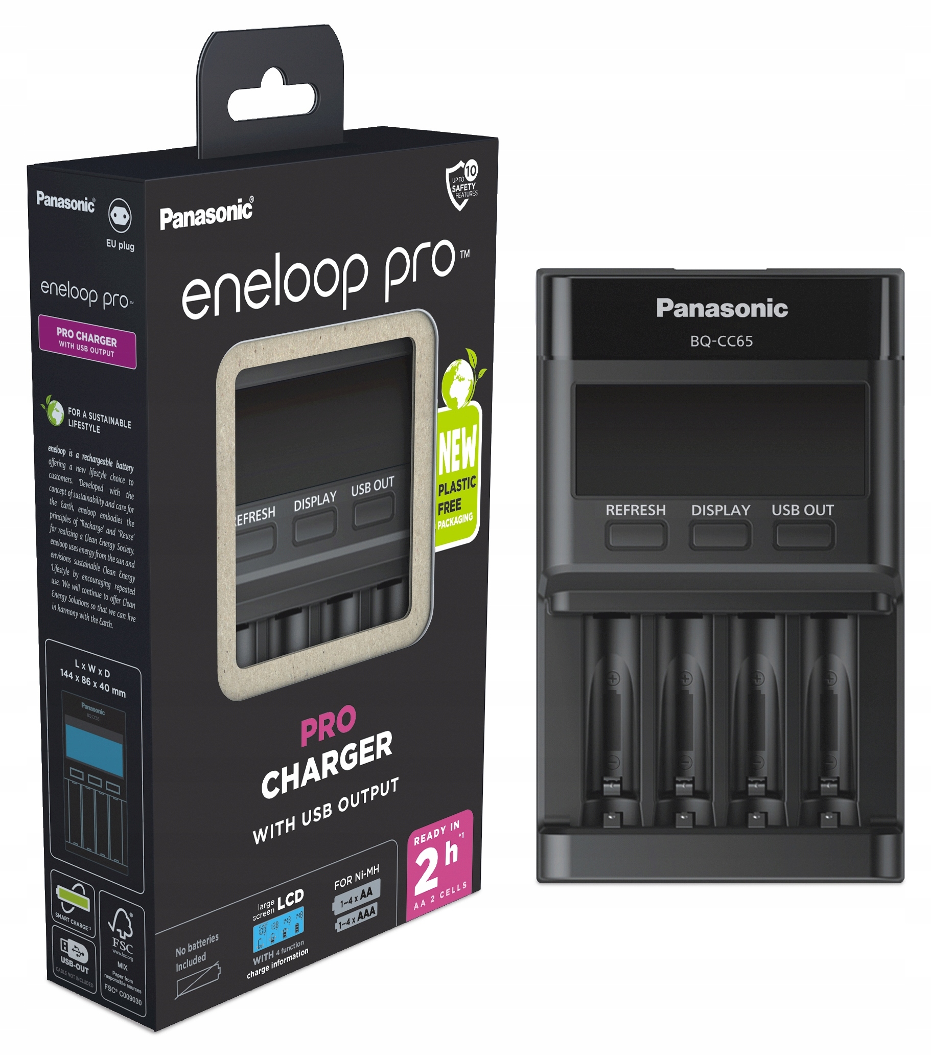 Зарядний пристрій Panasonic Eneloop BQ-CC65 4 AA, ААА