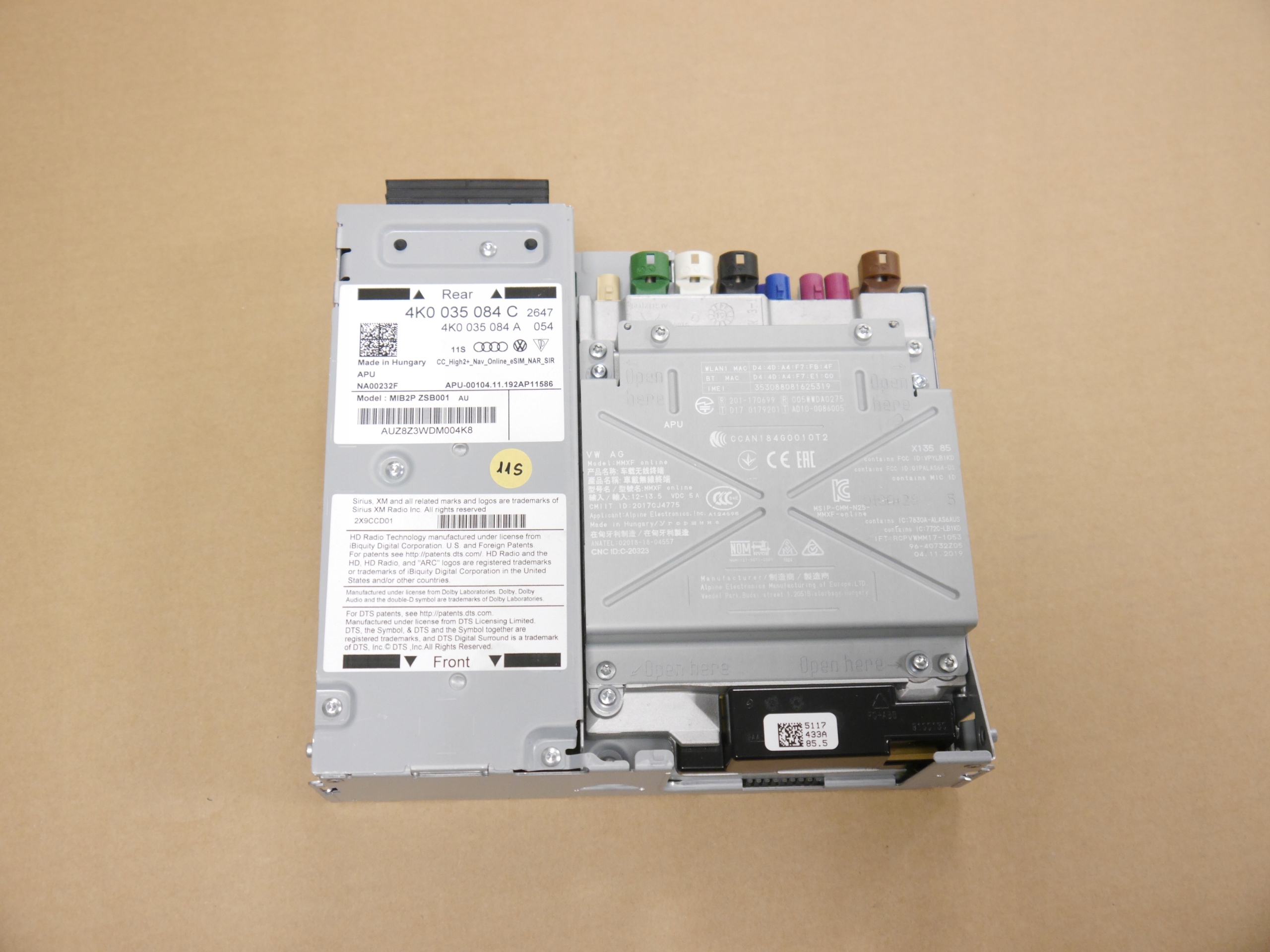 AUDI A6 C8 центральный строитель 4K0035084C