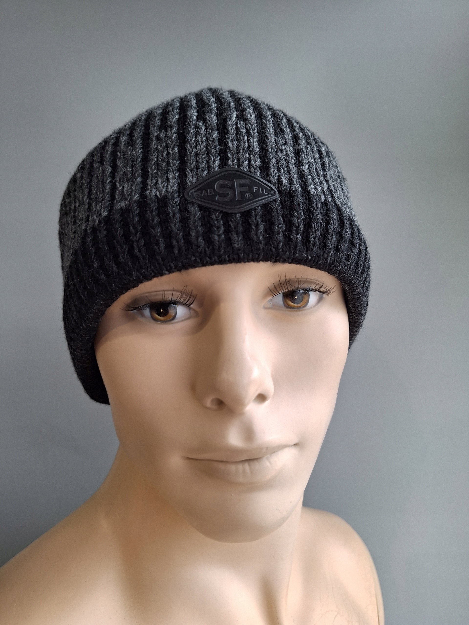 CZAPKA MĘSKA ZIMOWA GRUBA SABFIL NA POLARZE SZARA CIEPŁA Marka inna