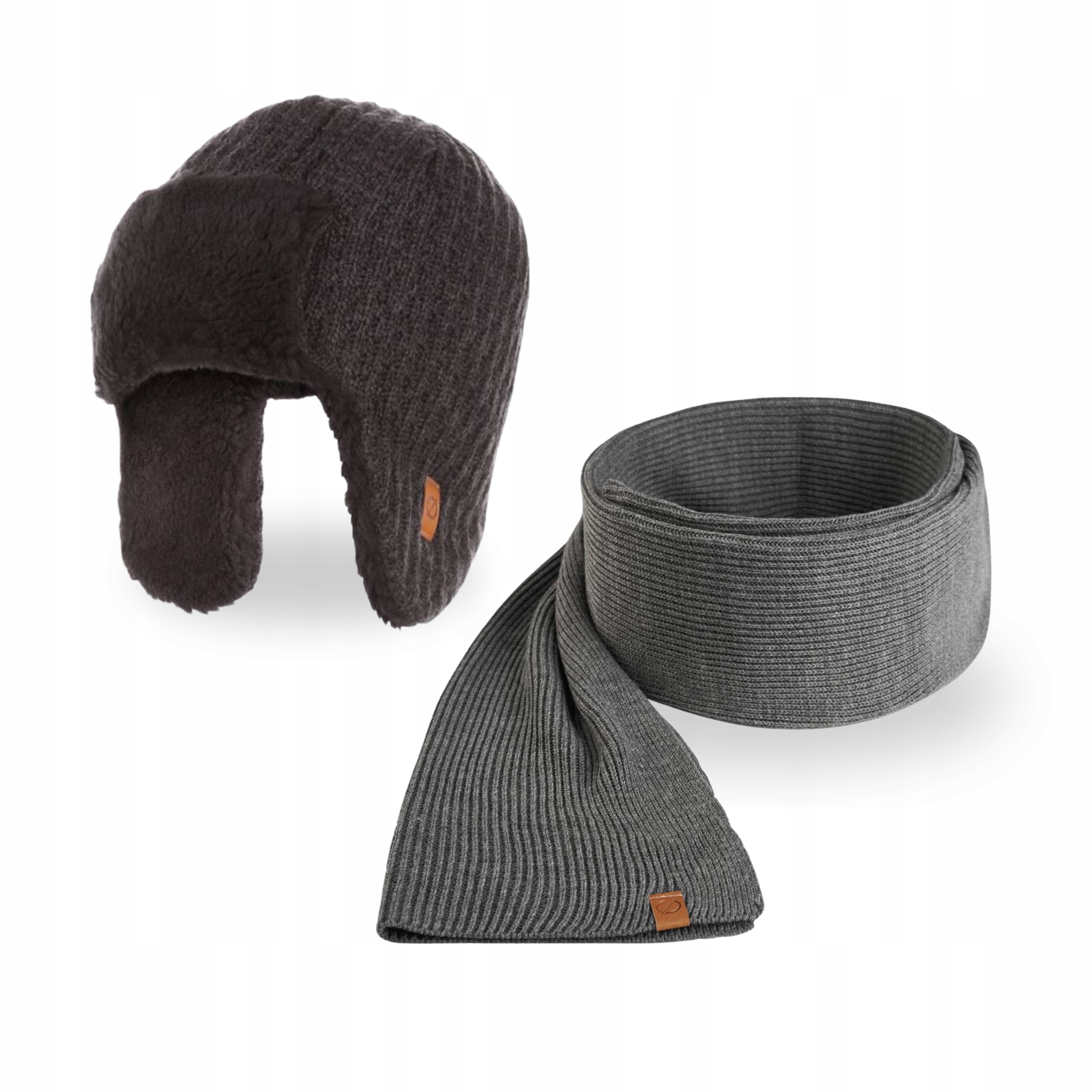 Pánská sada Čepice a klasický šátek Brodrene Tmavě šedá