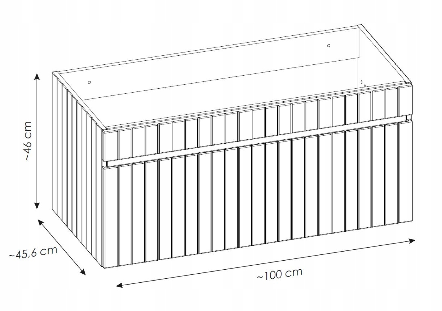 FREZOWANA Szafka pod Umywalkę PUDROWY RÓŻ Wisząca 100 cm z Blatem DĄB Szerokość mebla 100 cm