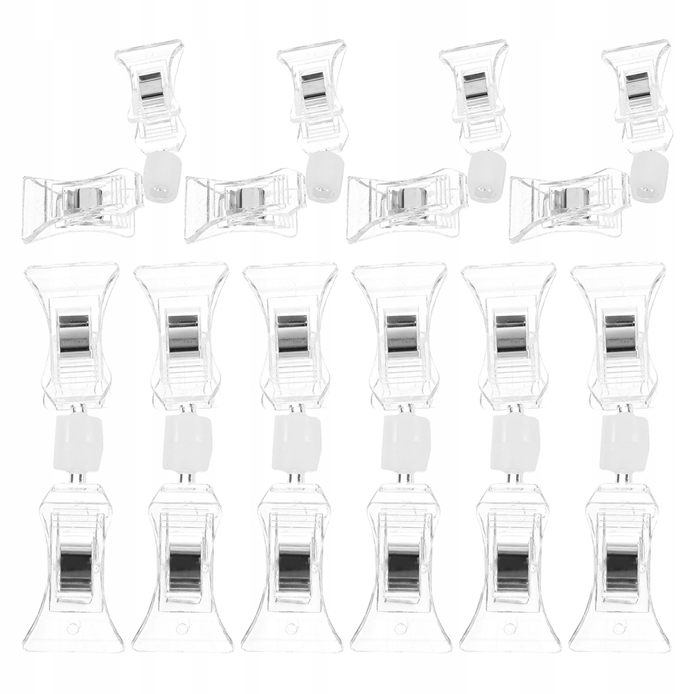 20Pcs Clear Dualhead Merchandise Sign Clips for Effective Promotion
